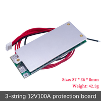 Placa de protección 3S 3,7 100A BMS para inversor UPS de 12V, batería de iones de litio 18650 V PCBA con tecnología Balance PCM y MOS FET