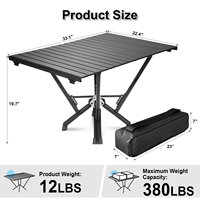 Ensemble de camping pliable portable breveté : chaises d'extérieur plus table pliable pour la randonnée, le pique-nique, les voyages, durable et peu encombrant