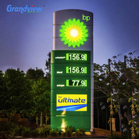 Letrero de Pylon Personalizado para Gasolinera con Pantalla LED de 12 Pulgadas para Gasolina, Letrero de Pylon para Gasolinera de Primera Calidad