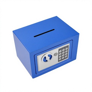 Coffre-fort numérique bleu avec serrure à code électronique pour la maison, le bureau, coffre-fort mural avec étagère amovible pour bureau, maison, hôtel - Product Image 2