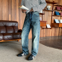 Nouveau jean tendance bleu clair haut de gamme pour hommes. Pantalons décontractés tendance, simples, amples et polyvalents