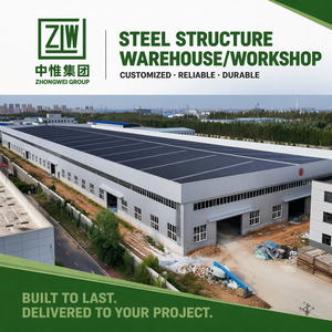 Entrepôt préfabriqué modulaire en structure métallique moderne Zhongwei pour usine multi-lignes, ferme, entrepôt, atelier, <span class=keywords><strong>garage</strong></span>, hangar - Product Image 1