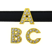 DIY Accessoires 10mm Or Alphabet A-Z Lettres à Glissière pour Collier Collier Collier Bracelet Porte-clés Fabrication de Bijoux de Mode