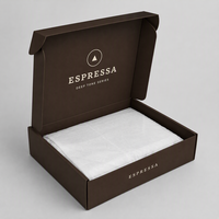 Boîtes d'emballage en carton noir personnalisées pour les marques de vêtements, vente au détail, cadeaux avec poignées en ruban, kit de boîtes d'expédition en gros