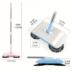 เครื่องกวาดไม้กวาดและที่โกยแบบไร้สายเครื่องกวาดอัตโนมัติไม้กวาดไฟฟ้าแบบหมุนไร้สายทำจากสเตนเลสสตีล - Product Image 4