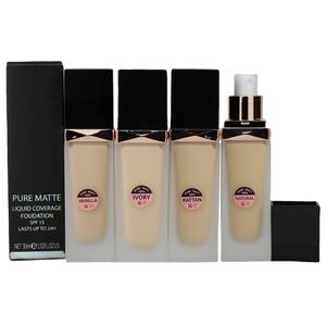 Fond de teint liquide spf coloré de marque privée bouteille en verre étanche à <span class=keywords><strong>couverture</strong></span> complète mat haute <span class=keywords><strong>couverture</strong></span> pour les femmes noires - Product Image 2
