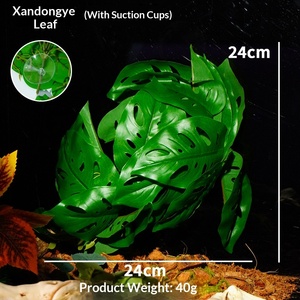 Plantes artificielles pour terrariums de reptiles, <span class=keywords><strong>enclos</strong></span> de reptiles, réservoirs de forêt tropicale, décorations en feuilles, tortues, lézards, grenouilles cornées, reptiles - Product Image 6
