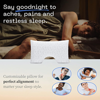 Vente chaude LOGO personnalisé Oreillers en mousse à mémoire de forme fermes et réglables de taille moyenne pour dormeur latéral