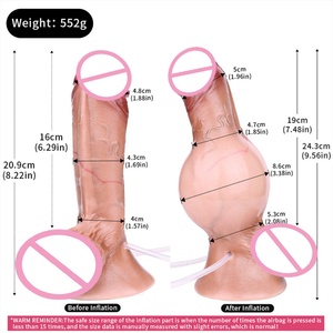FAAK Inflatable Adjustable Size New Realistic <b>Dildos</b> Squirting <b>Dildo</b> Penis G-spot Large Anal Plug Female Masturbation Sex Toy - Product Image 3
