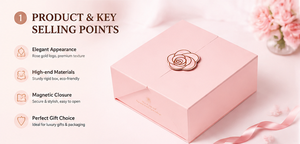 Boîte de présentation rose personnalisée, structure pliable, papier de qualité supérieure, impression de logo en feuille d'or, accessoires vestimentaires, événements, boîte cadeau de luxe - Product Image 3