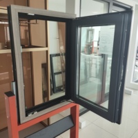 Ventanas de PVC con Acabado Madera Reforzadas con Acero, Ventanas Corredizas de PVC Blanco con Doble Acristalamiento y Función de Apertura Abatible y Giratoria