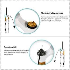 <span class=keywords><strong>Fourche</strong></span> de suspension de vélo 26/27,5/<span class=keywords><strong>29</strong></span> pouces, <span class=keywords><strong>fourche</strong></span> à frein à disque QR9mm 1-1/8 Contrôle manuel Alliage de magnésium Amortisseur à air Course <span class=keywords><strong>140mm</strong></span> - Product Image 3