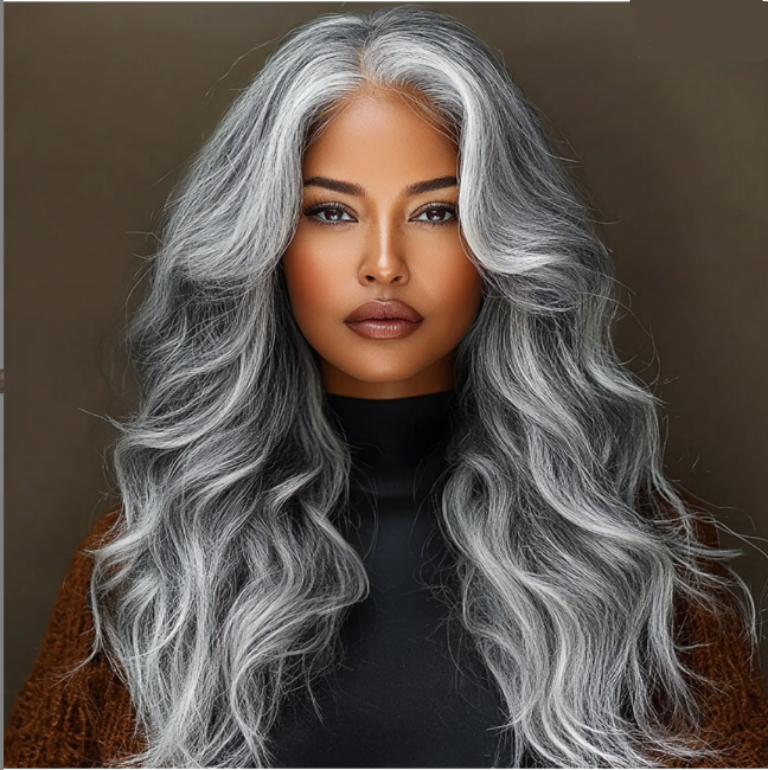 Capelli color sale e pepe chiaro.