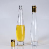 Bouteille de verre à liqueur vide de luxe, haute et fine, pour boissons gazeuses, vin de fruits, 175 ml, 275 ml, 375 ml, 500 ml