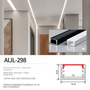 Plâtre de gypse architectural de canal de LED de cloison sèche sans couture a mené la lumière de canal d'extrusion de plafond de profil en aluminium - Product Image 3