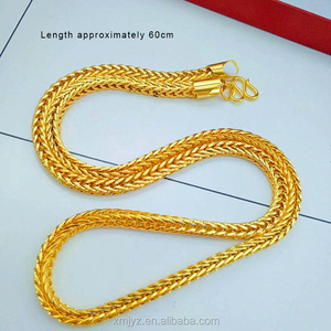골드 두바이 5mm 황동 뱀 뼈 목걸이 금도금 남성과 여성 보석 - Product Image 3