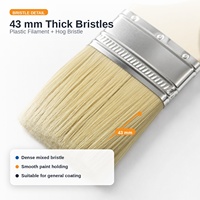 Pinceaux en poils de porc en gros, pinceaux multi-usages à manche en bois pour la décoration intérieure, le teinture, le vernis, la colle et le nettoyage