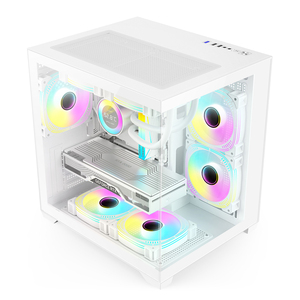 <strong>Compact</strong> White M-ATX/<strong>ITX</strong> <strong>Case</strong> ATX PSU &amp; 330mm GPU Support 240mm Top Radiator 4x HDD/SSD Bays Front USB3.0 &amp; 5-Slot Expansion - Product Image 3