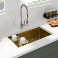 Évier de ferme de cuisine intelligente en acier inoxydable couleur or de luxe bon marché évier de cuisine multifonctionnel cascade Gold Stream
