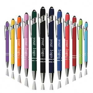 Bolígrafo Metálico Multifunción 2 en 1 Personalizado Promocional, Bolígrafo con Pantalla Táctil Capacitiva de Aluminio, Logotipo Grabado, Bolígrafo de Regalo Color Oro Rosa - Product Image 1