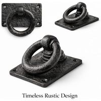 Battant de porte en fonte 5x3 pouces, rectangulaire rustique, peint, antirouille, traditionnel, quincaillerie décorative pour portail et clôture