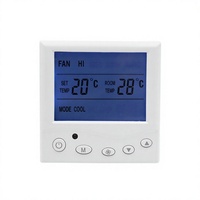 Termostato Digital Cuadrado AC803F para Fan Coil de 2/4 Tubos, 220V, Ahorro de Energía, Retardante de Llama, PC+ABS, Montaje en Pared para Villa/Apartamento
