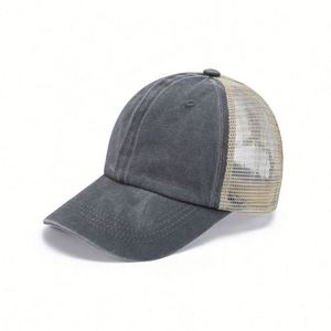 Gorra de malla de algodón vintage personalizada con logo bordado, estilo retro, tipo duckbill, suave, lavada, tipo trucker, regalo promocional - Product Image 4