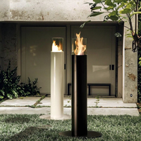 Colonne de foyer au bioéthanol autoportante pour extérieur, jardin, villa, patio, hôtel – Chauffage décoratif