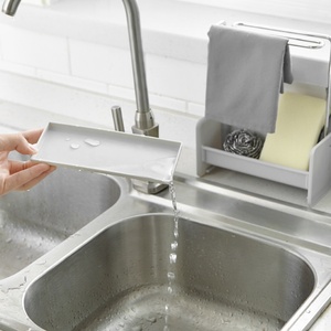 Sink <b>Dish</b> Brush Cleaning Towel Organizer Drain Tray Detachable Kitchen Sink Draining Shelf Soap Sponge Drain <b>Rack</b> Holder Food - Product Image 4
