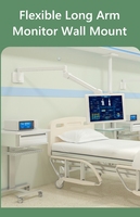 Support de tablette médicale à bras long, support d'écran d'ordinateur pour panneau de tête de lit, rotation universelle, levage libre, montage mural, en stock