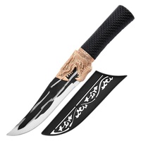 Couteau à désosser Longquan en acier inoxydable 3Cr13 forgé, motif tête de dragon, avec étui, pour la découpe et le désossage du porc à usage domestique
