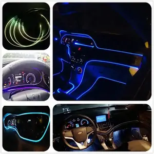 3.0Mm Met Rok Zijgloed Optische Vezel P Vorm Glow Fiber Pvc Jas Verlichting Fiber Voor Auto Decoratie