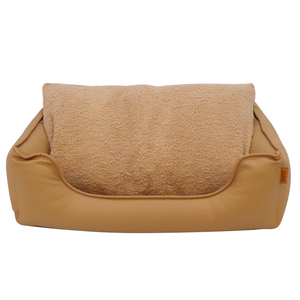 Luxuriöses Rechteckiges Haustierbett Premium Indoor Katzen- und Hundenest mit Kunstleder Komfortables Kunstfell Jetty-Bett - Product Image 4