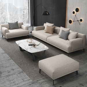 Canapé en tissu minimaliste moderne Technologie nordique Tissu Canapé d'angle 3 places Chaise longue - Product Image 2