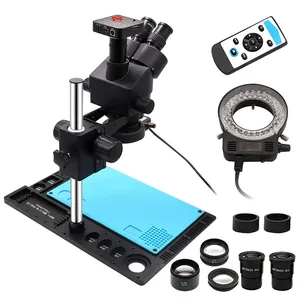 Mobile Phone Repair EMS-01 Trinocular Stereo Microscope Continuous Zoom Magnifying Glass Industrial Camera