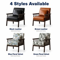 Fauteuil en bois massif de style rétro du milieu du siècle, avec tissu imprimé, pour salon et loisirs, vente en gros, livraison directe