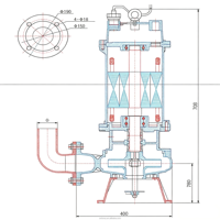 Pompe submersible de traitement des eaux usées 7,5 kW triphasée DN80 avec broyeur pour le transport des eaux usées