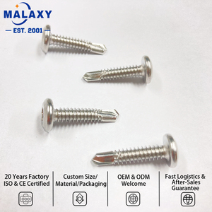 Vis autoperceuse Malaxy en acier inoxydable 304 <span class=keywords><strong>à</strong></span> tête plate, six pans creux, filetage auto-taraudant, finition zinguée - Product Image 1
