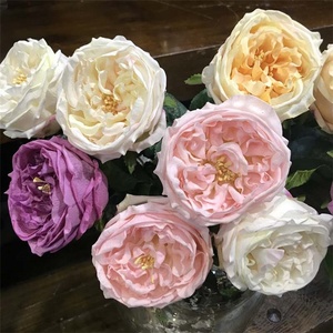Nicro T330 — bouquet de mariage, pièces centrales de haute qualité, simples têtes, en Latex tactile, Rose Austin, Rose en soie, DIY bricolage - Product Image 1