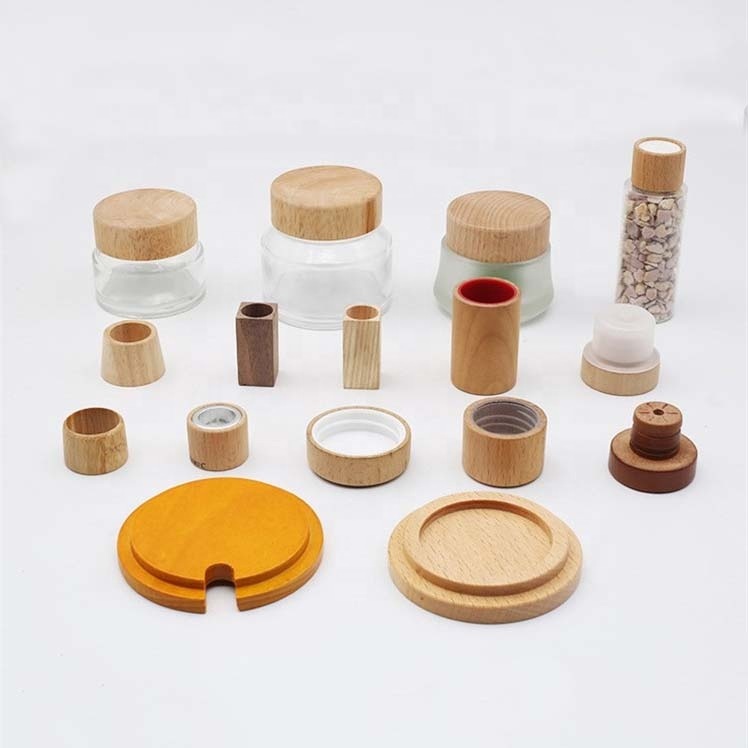 Hot Sale Wooden clear Glass Cosmetic