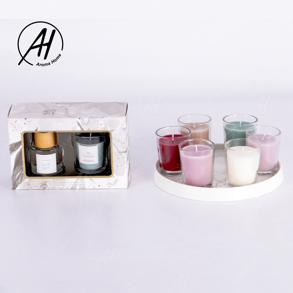 अरोमाथेरेपी पार्टी मिनी होम ग्लास जार सोया वैक्स सेंट कैंडल रंगीन गिफ्ट सेट 5.5OZ 3PCS 5