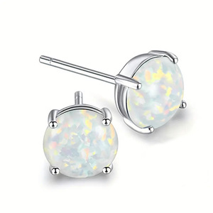 Orecchini a Perno Effetto Opale, Gioielli Eleganti e Chic per Donne, Accessorio per Uso Quotidiano, Outfit Casual, Regalo per Feste - Product Image 1