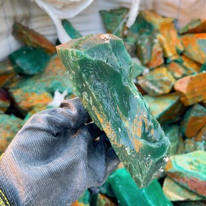Materiale Grezzo di Giada Verde Smeraldo Naturale per Intaglio, Grande Blocco di Giada Dong <span class=keywords><strong>Ling</strong></span>, Materiale Originale - Product Image 2