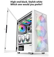 SAMA verre trempé porte ouverte jeu ATX ordinateur boîtier PC boîtier d'ordinateur tour moyenne noir atx boîtier pc jeu