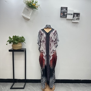 Nouvelle Robe Longue Ample <span class=keywords><strong>Femme</strong></span> <span class=keywords><strong>Africaine</strong></span> Grande Taille à Imprimé Ethnique et Strass pour Soirée – Collection Été - Product Image 3