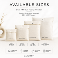 Pochette enveloppe en toile de coton naturel avec fermeture à bouton-pression pour le rangement des vêtements, logo personnalisé, fabrication OEM ODM directe d'usine