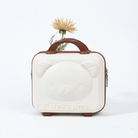 Valise de voyage rigide en ABS motif ours de dessin animé 14 pouces pour cosmétiques et cadeaux