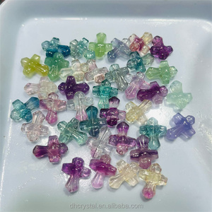 Artisanat en cristal, sculptures en gros, mini cristal de fluorite arc-en-ciel naturel, pierre précieuse sculptée, minuscules figurines de cône de pin pour cadeau - Product Image 4