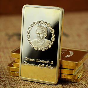 Elizabeth II suvenir Kerajaan Inggris Ratu hadiah bar berlapis emas - Product Image 3