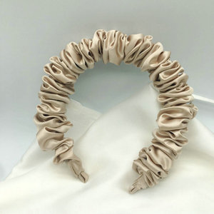 OEM ODM-diademas personalizadas de seda para mujer, 22 momme de plástico, <span class=keywords><strong>3</strong></span>,5 cm de ancho, accesorios para el cabello - Product Image 4